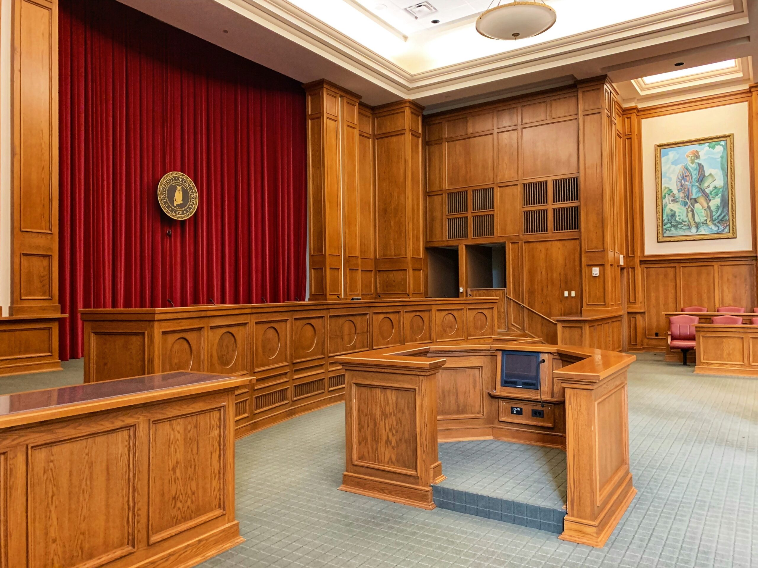 Lawyers arguing inside a courtroom setting